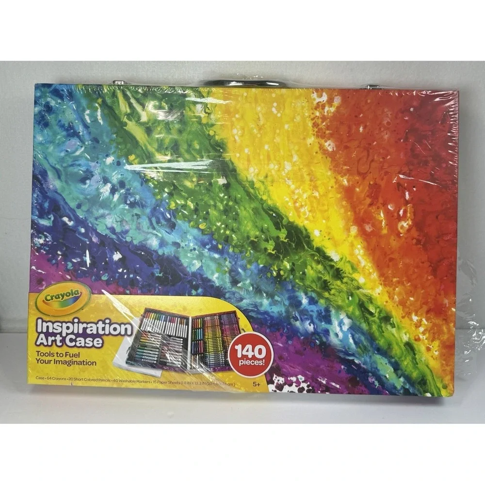 NEW Crayola 140 Piece Art Set Rainbow Case Markers Crayons Pencils Paint‎ 2016